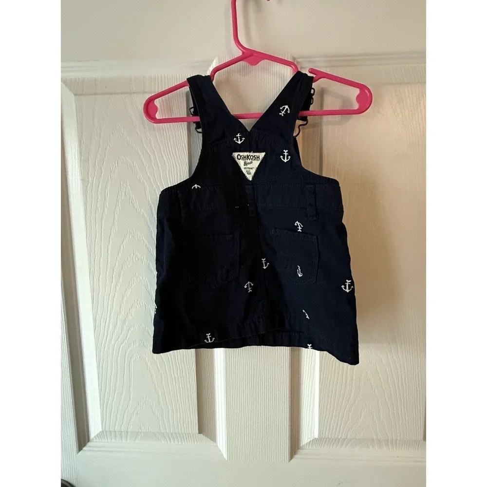 2 Vtg Osh Kosh‎ B'gosh Vestbak Corduroy Overalls Red Baby 3M Navy Sailboat 6M